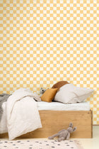 Checks Jaune Soleil Line Up Wallpaper by Caselio