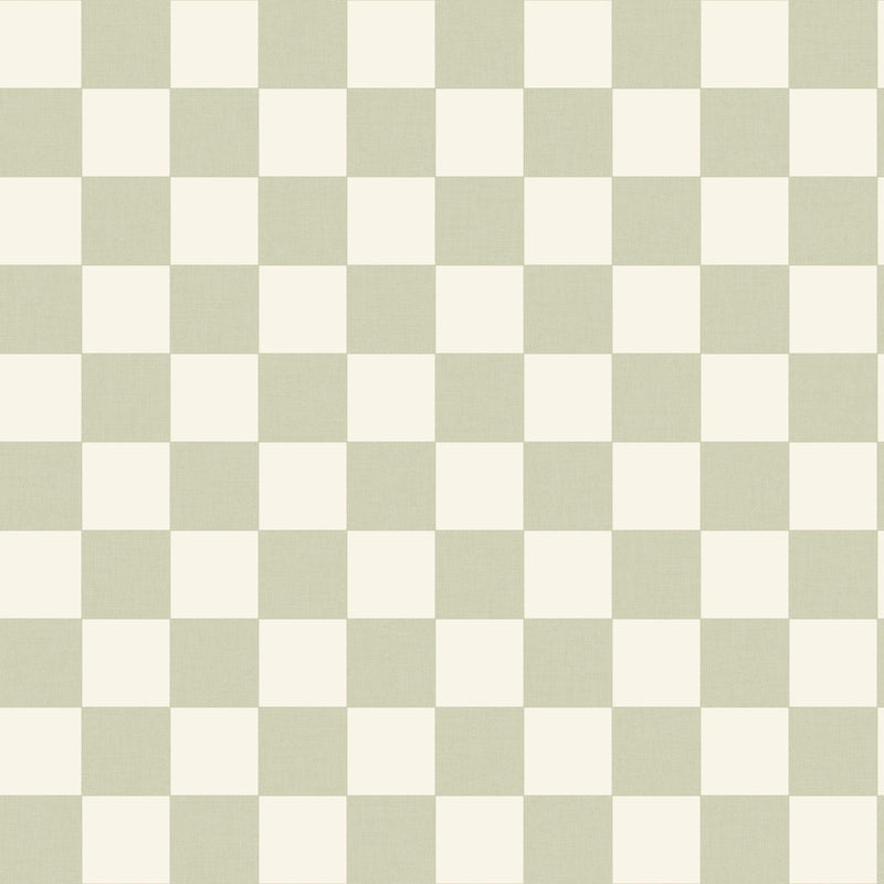 106747046 Checks Vert Amande Wallpaper by Caselio