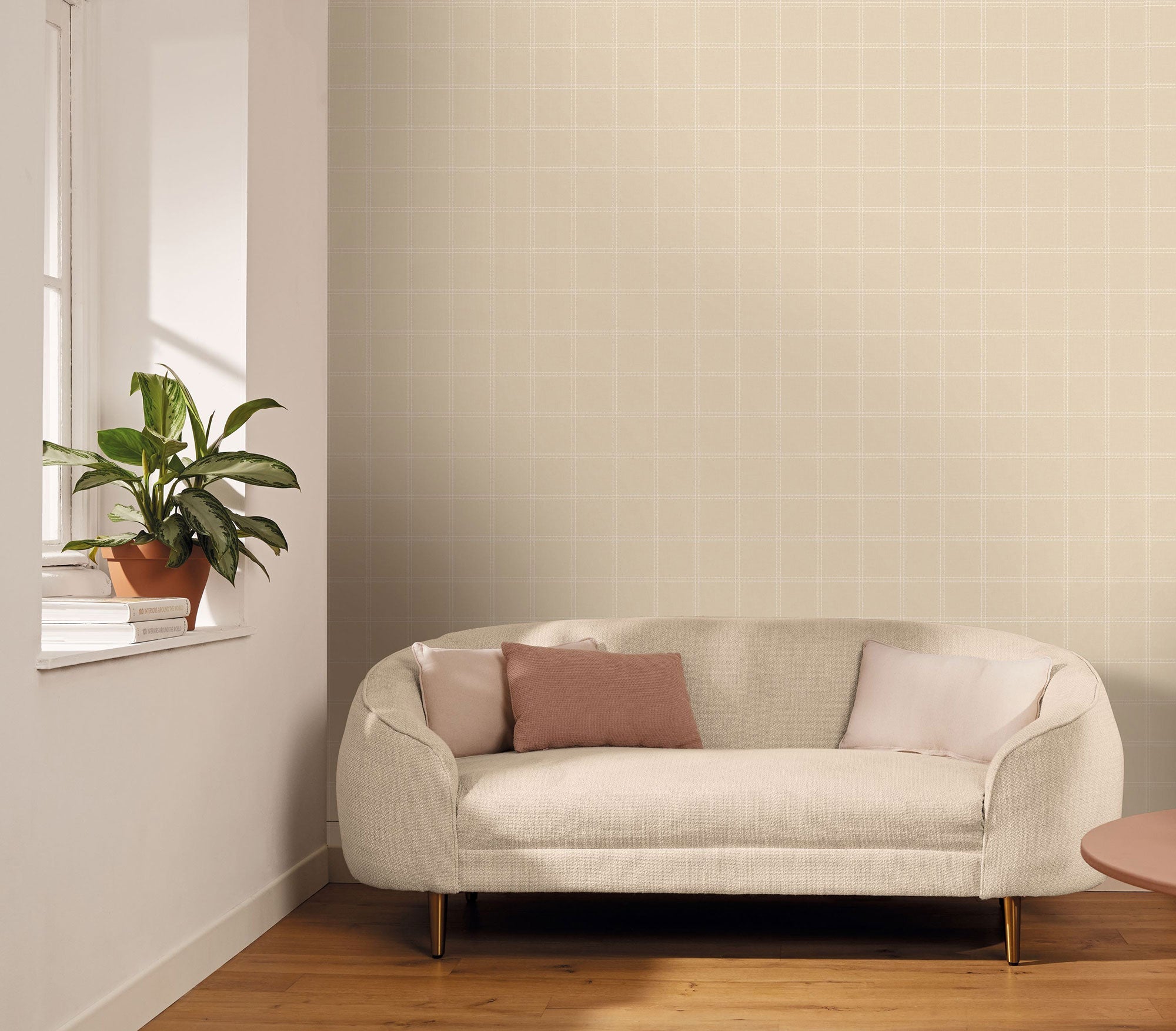 Fine Lines Beige Line Up Wallpaper by Caselio