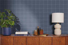 Fine Lines Bleu Denim Line Up Wallpaper by Caselio