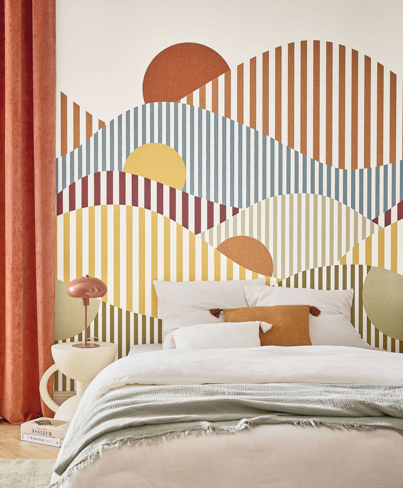 Linear Large Multicouleurs Line Up Mural by Caselio