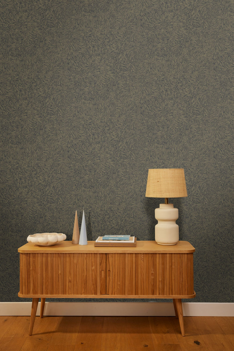 107069210 Storm Noir Or Wallpaper by Caselio