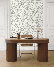 107100972 Art Line Noir Et Blanc Wallpaper by Caselio
