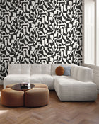 107120908 Broken Pattern Noir Et Blanc Wallpaper by Caselio