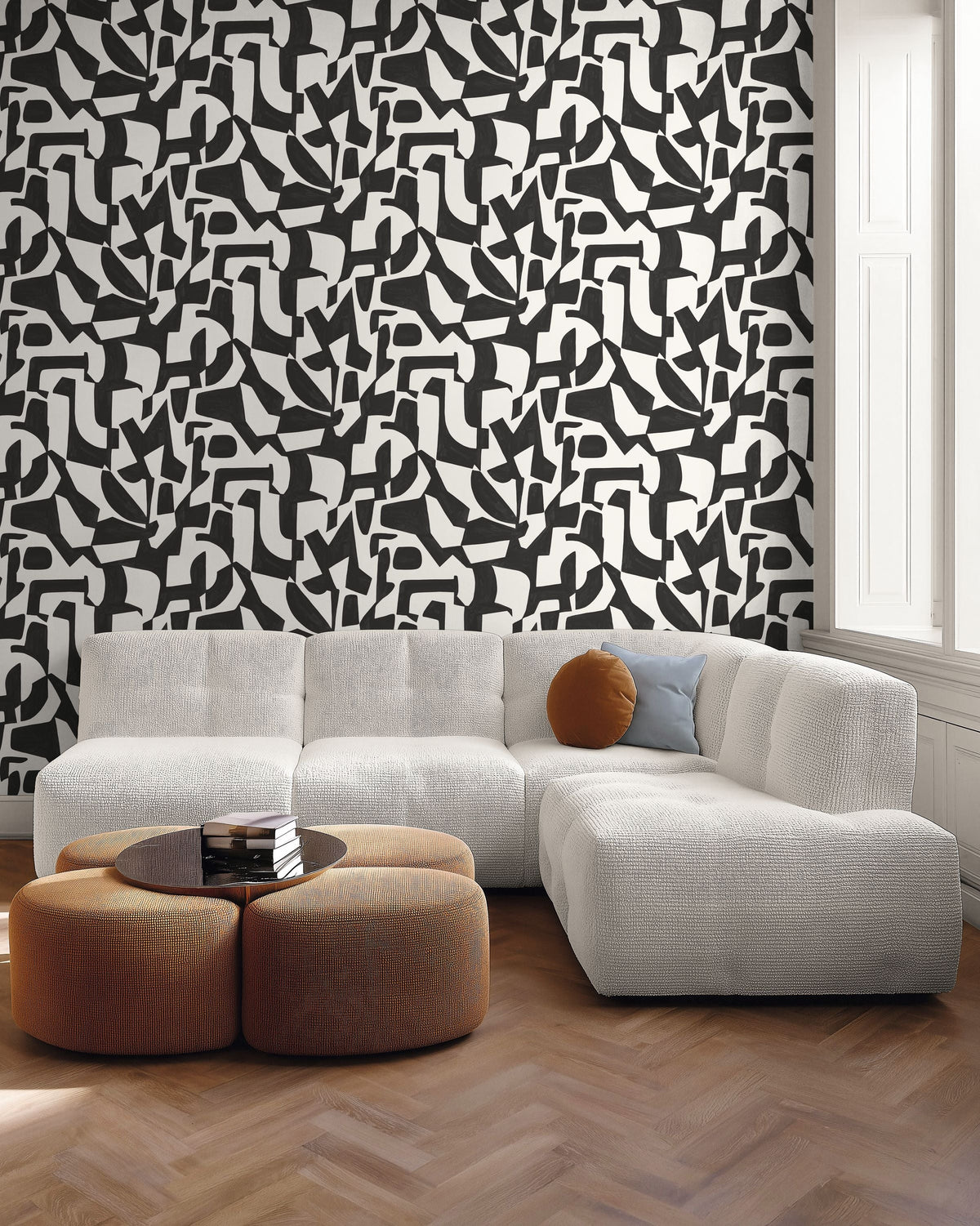 Broken Pattern Noir Et Blanc Moonlight 3 Wallpaper by Caselio