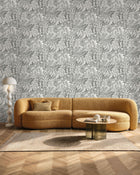 107160973 Golden Jungle Noir Et Blanc Wallpaper by Caselio