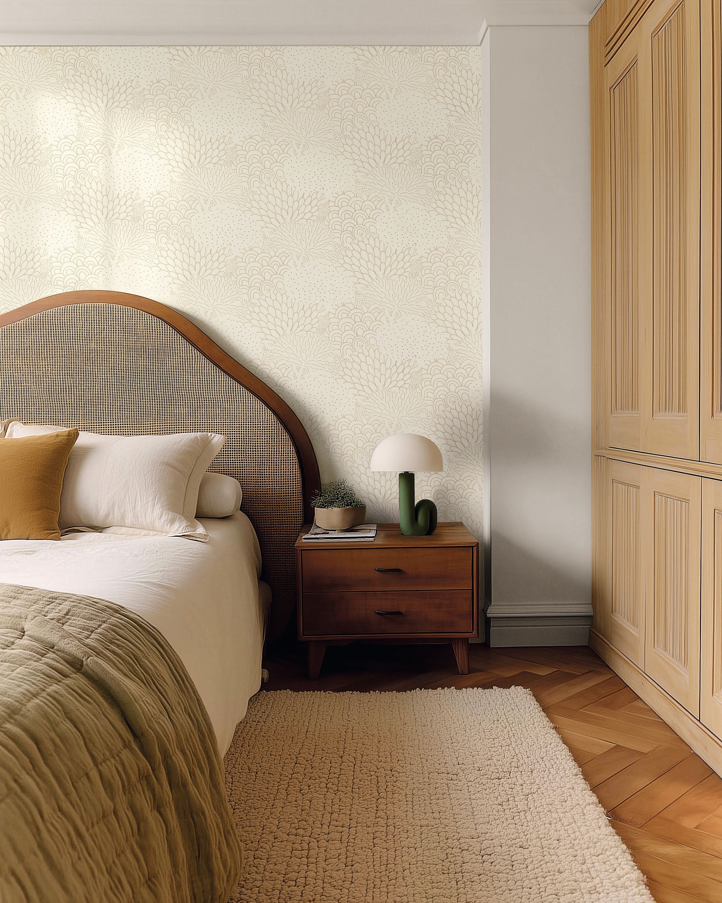 107170297 Bloom Reverie Blanc Or Wallpaper by Caselio