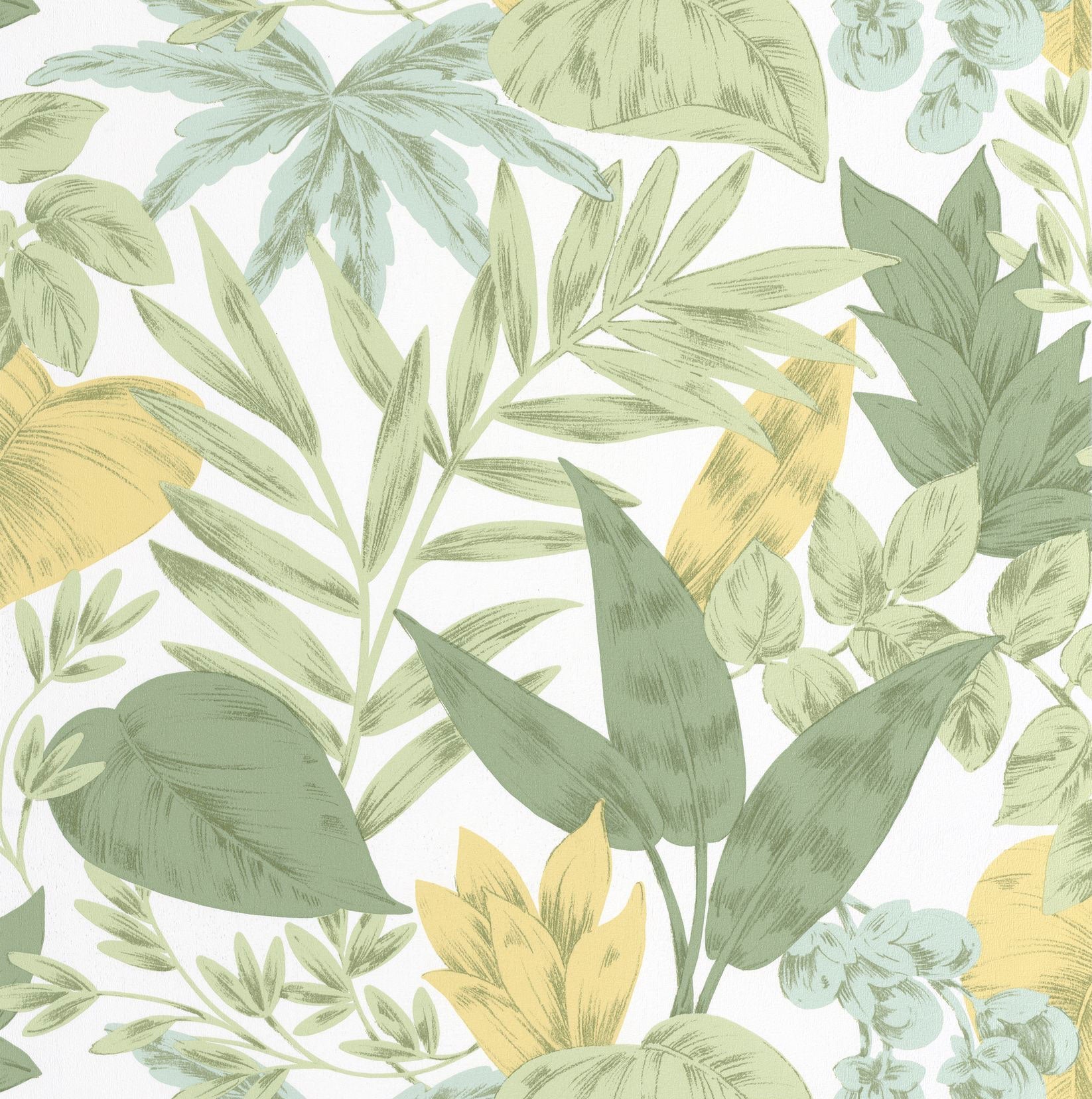 107367220 Kalea Vert Jaune Wallpaper by Caselio