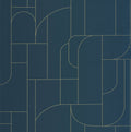 Achille Bleu Nuit Maison Simeon Wallpaper by Caselio