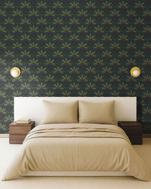 107400614 Gisele Bleu De Minuit Grenat Wallpaper by Caselio