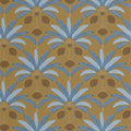 Gisele Moutarde Indigo Maison Simeon Wallpaper by Caselio