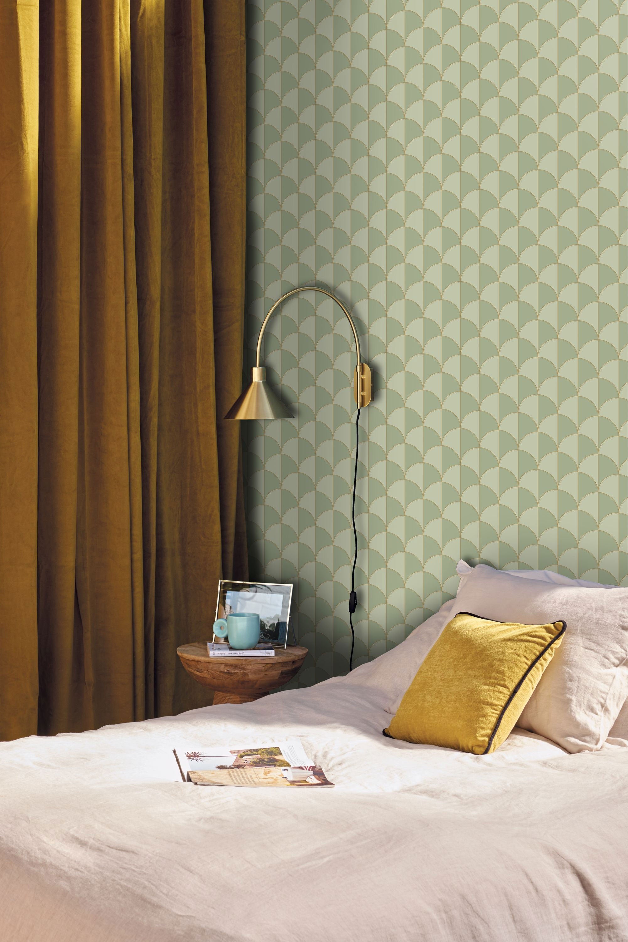 107414018 Mariette Vert De Gris Wallpaper by Caselio