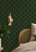 107414126 Mariette Vert Bouteille Wallpaper by Caselio