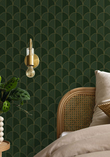 107414126 Mariette Vert Bouteille Wallpaper by Caselio