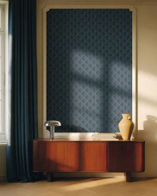 107416131 Mariette Bleu Nuit Wallpaper by Caselio
