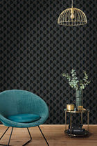 107419043 Mariette Noir Wallpaper by Caselio