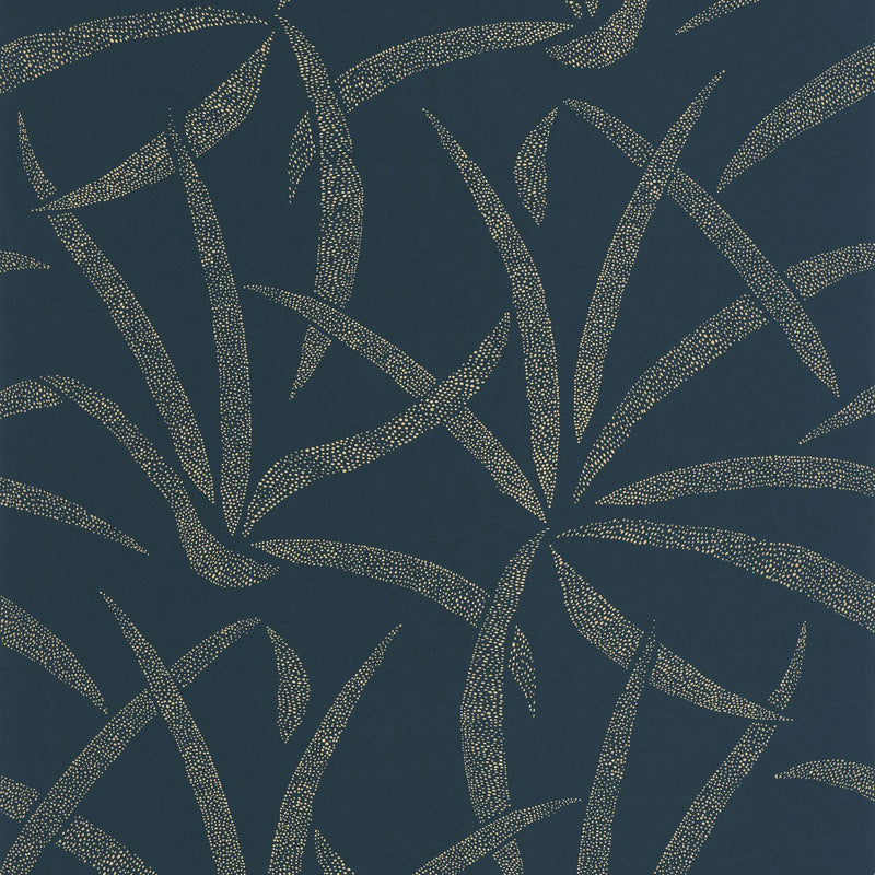 BLS107466128 Filara Bleu Paon Dore Wallpaper by Caselio