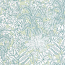 BLS107486070 Palmaris Vert Amande Bleu Wallpaper by Caselio