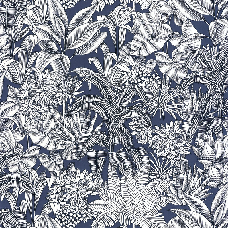 BLS107486160 Palmaris Bleu Nuit Wallpaper by Caselio
