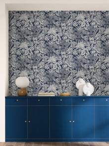 BLS107486160 Palmaris Bleu Nuit Wallpaper by Caselio