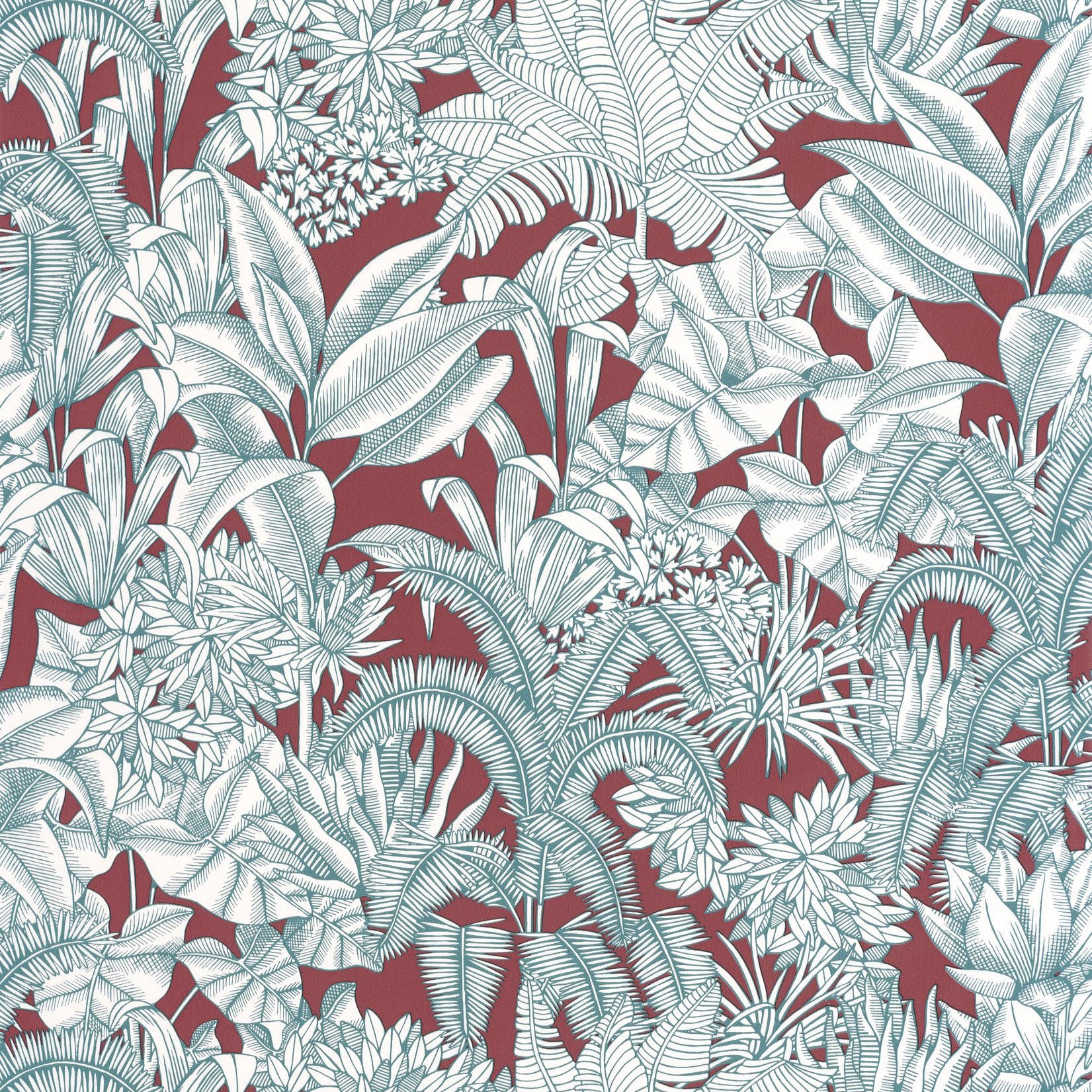 BLS107486280 Palmaris Bordeaux  Bleu Wallpaper by Caselio