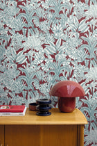 BLS107486280 Palmaris Bordeaux  Bleu Wallpaper by Caselio
