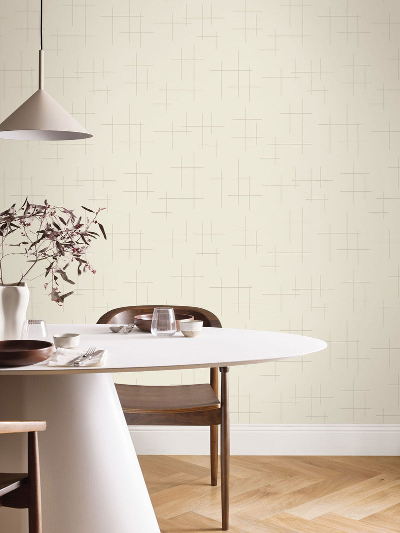 BLS107521100 Elina Taupe Wallpaper by Caselio