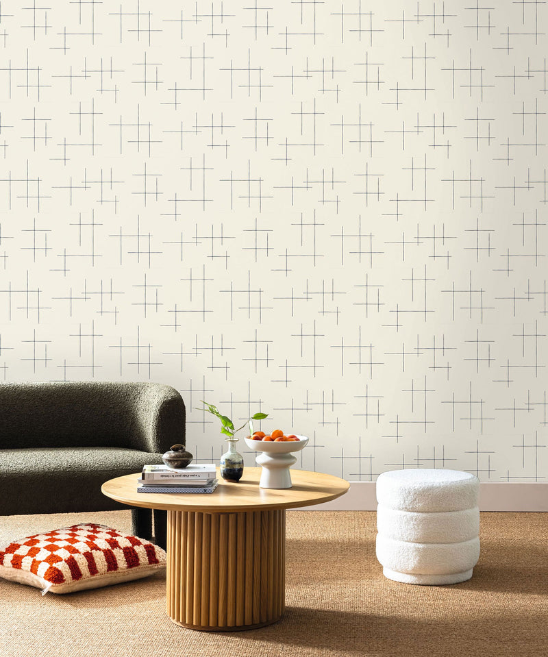BLS107526019 Elina Bleu Nuit Wallpaper by Caselio
