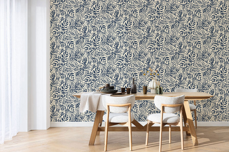 BLS107556012 Caluna Bleu Nuit Wallpaper by Caselio