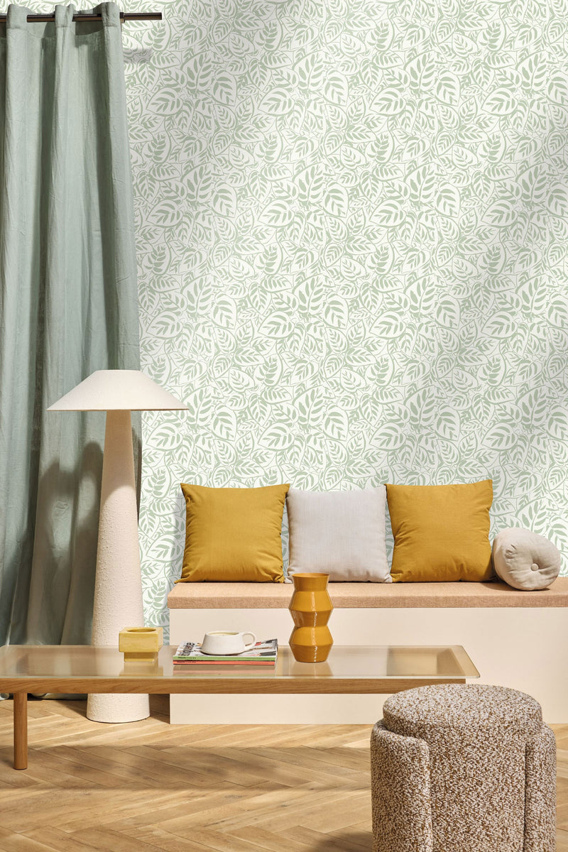 BLS107557070 Caluna Vert Amande Wallpaper by Caselio