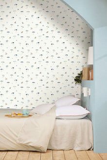 BLS107566066 Solara Bleu Wallpaper by Caselio