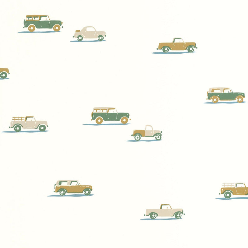 Pick Up Vert Jaune Happy Kids Club Wallpaper by Caselio