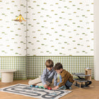 Pick Up Vert Jaune Happy Kids Club Wallpaper by Caselio