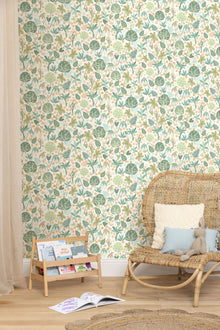 Magic Forest Blanc Vert Happy Kids Club Wallpaper by Caselio