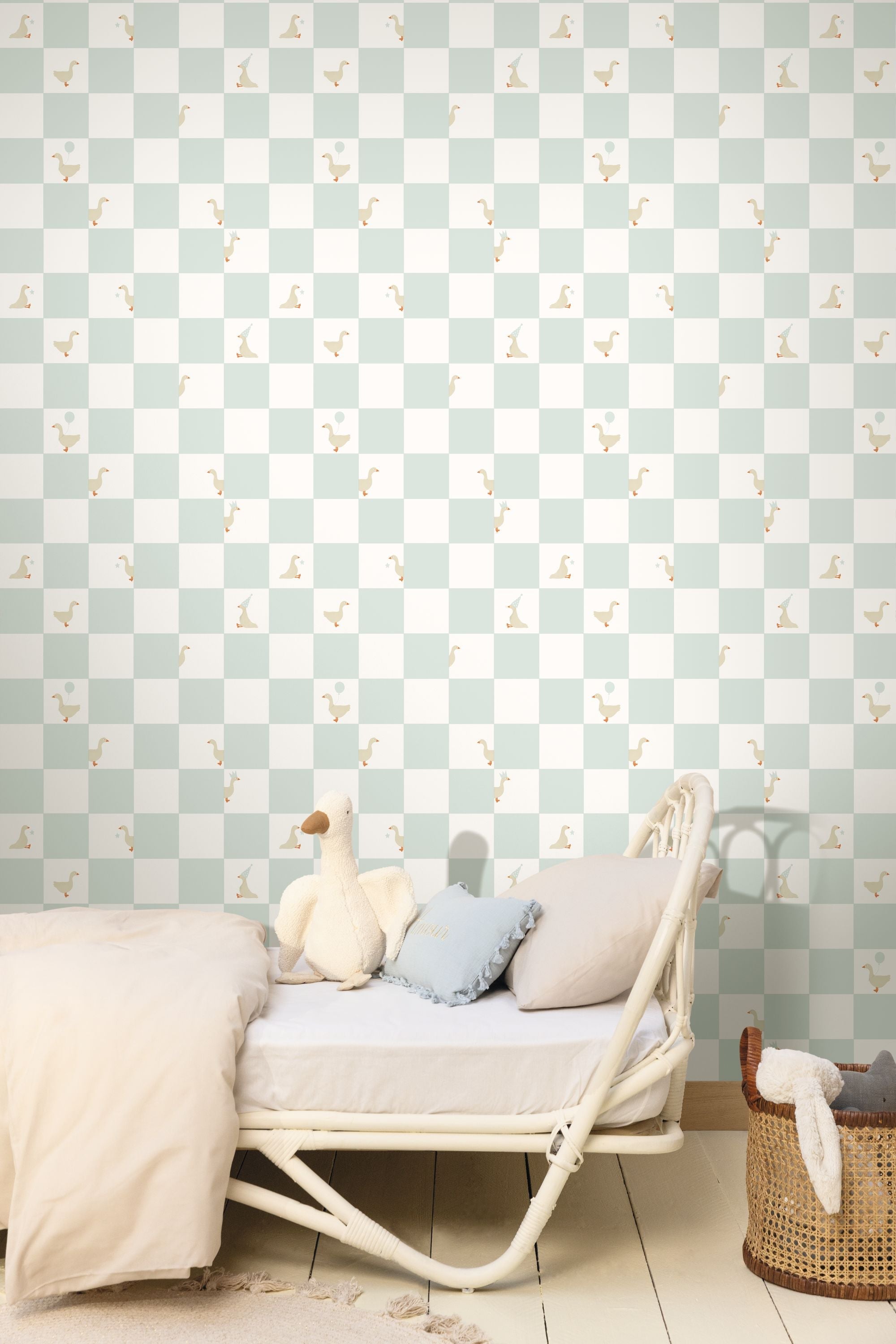 Goose Bleu Clair Happy Kids Club Wallpaper by Caselio