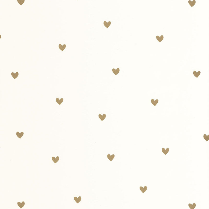 Sweet Hearts Blanc Or Happy Kids Club Wallpaper by Caselio