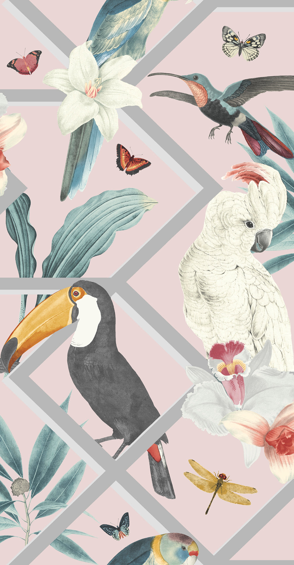 107604 Perch Blush Hybrid Wallpaper by Graham and Brown