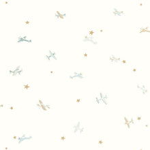 Funny Planes Blanc Bleu Happy Kids Club Wallpaper by Caselio
