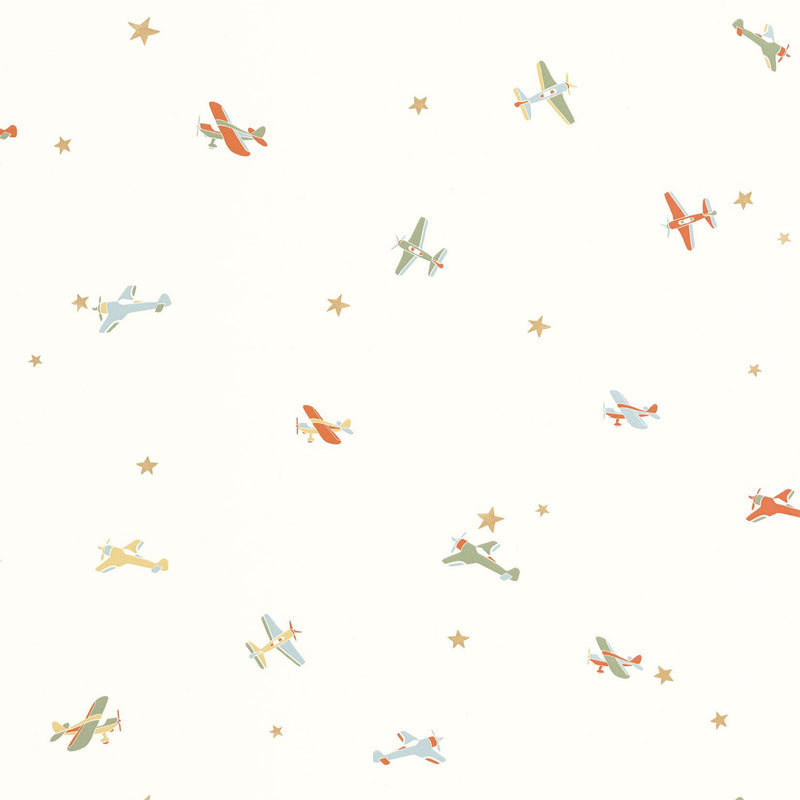 Funny Planes Multicouleurs Happy Kids Club Wallpaper by Caselio
