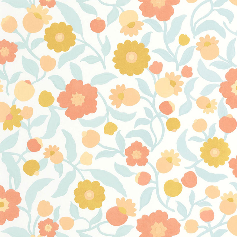 Capucine Bleu Happy Kids Club Wallpaper by Caselio