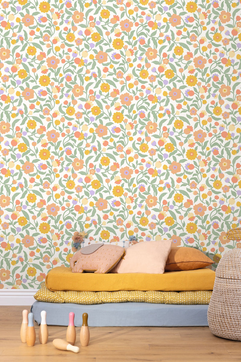 Capucine Vert Happy Kids Club Wallpaper by Caselio