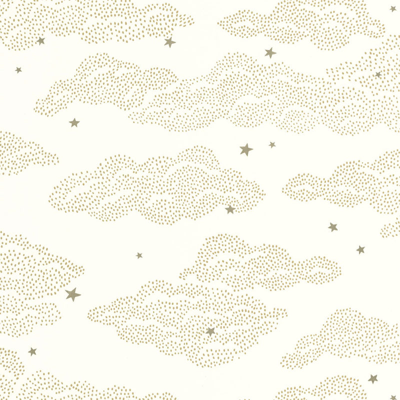 Little Sky Blanc Or Happy Kids Club Wallpaper by Caselio