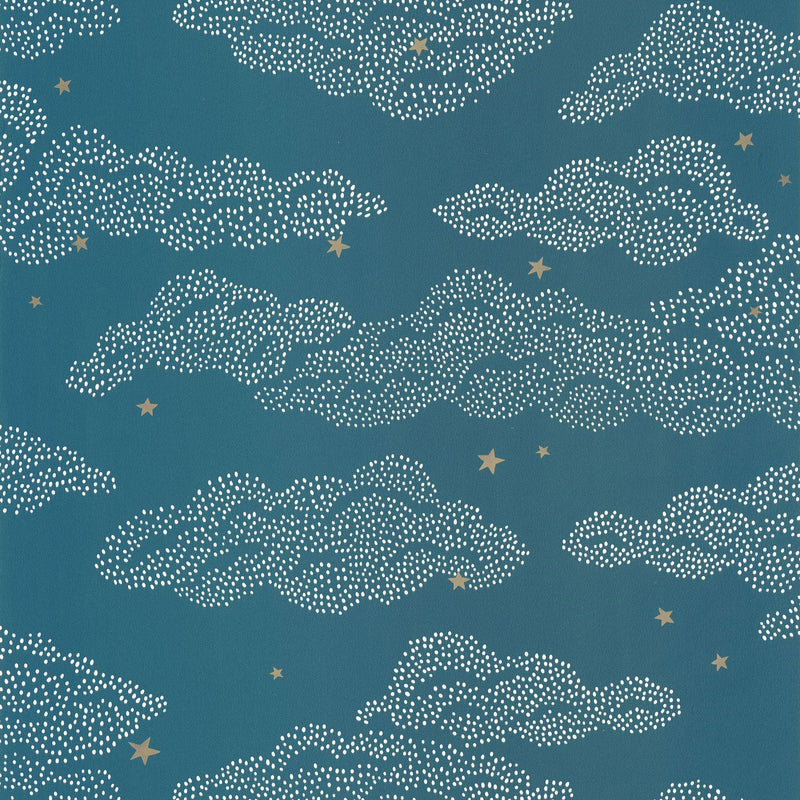 Little Sky Bleu Nuit Happy Kids Club Wallpaper by Caselio