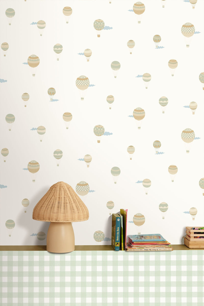 Balloon Adventure Beige Happy Kids Club Wallpaper by Caselio