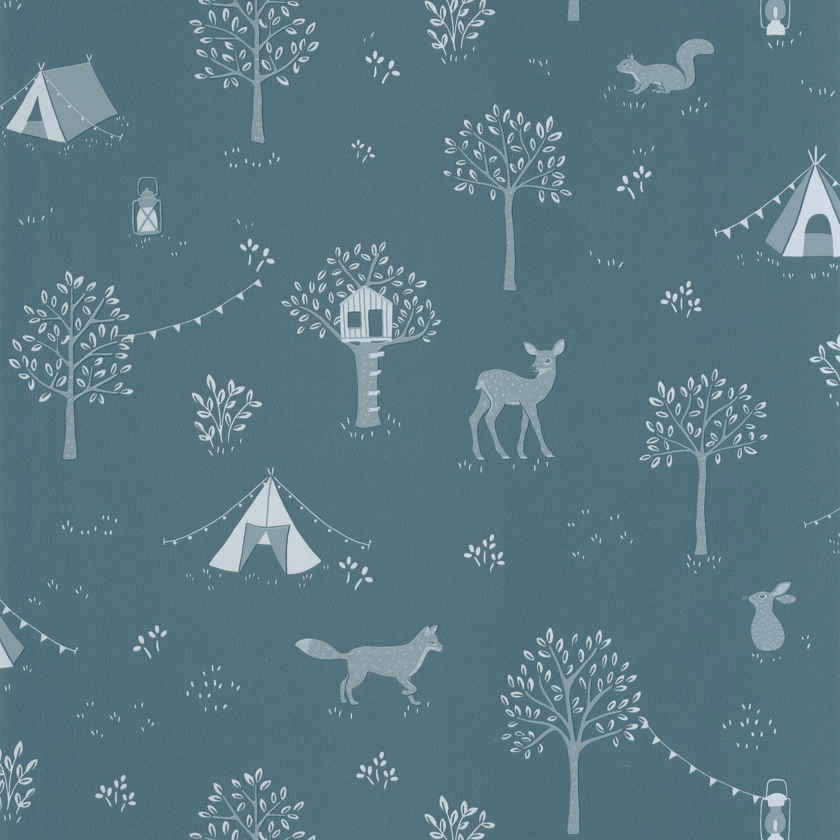 Scouty Bleu Nuit Happy Kids Club Wallpaper by Caselio