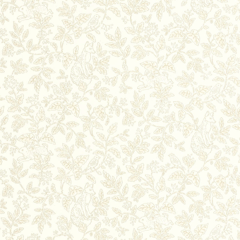 Mini Wood Beige Happy Kids Club Wallpaper by Caselio