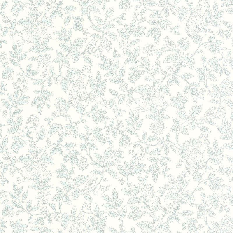 Mini Wood Bleu Happy Kids Club Wallpaper by Caselio