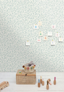 Mini Wood Bleu Happy Kids Club Wallpaper by Caselio