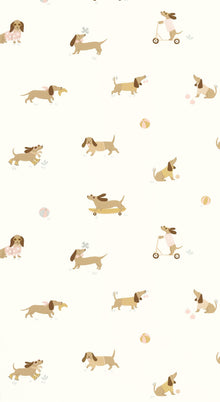Teckel Rose Vert Happy Kids Club Wallpaper by Caselio