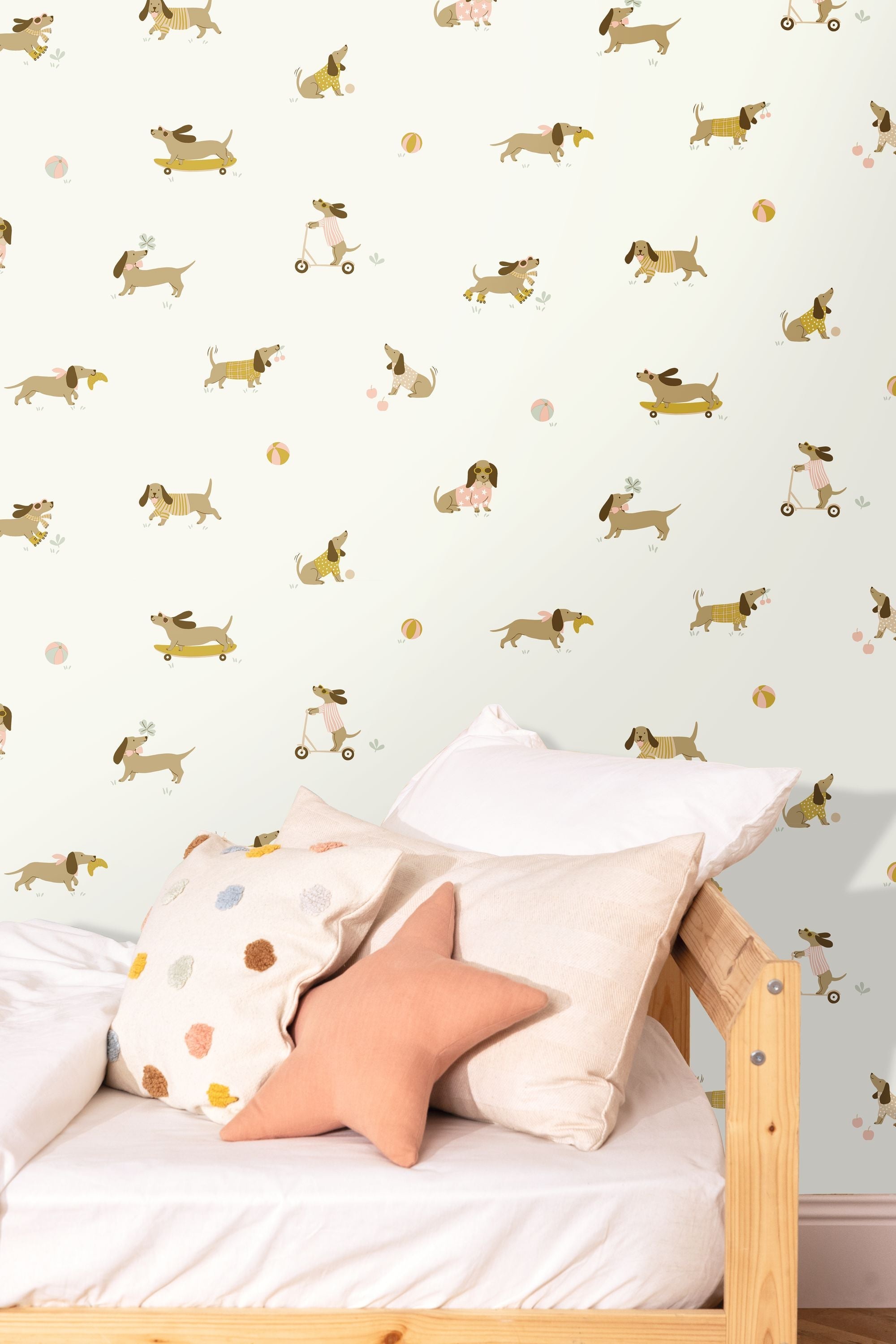 Teckel Rose Vert Happy Kids Club Wallpaper by Caselio
